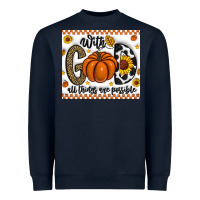 Navy With God All Things Are Possible Heavyweight Sweatshirt - CowhideDigitalArt