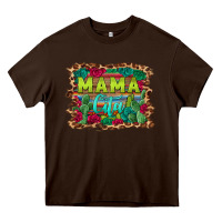 Chocolate Brown mama cita serape background Heavy Core Tee - BarkalooDesign