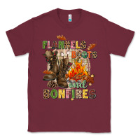 Burgundy Flannels boots and bonfires Classic Tee - NancyCooperArtShop