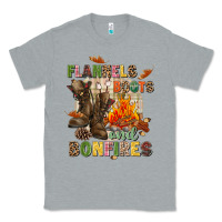 Heather Grey Flannels boots and bonfires Classic Tee - NancyCooperArtShop