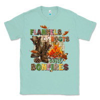 Seafoam Flannels boots and bonfires Classic Tee - NancyCooperArtShop