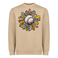 Mushroom Baseball Sunflower Heavyweight Sweatshirt - CowhideDigitalArt