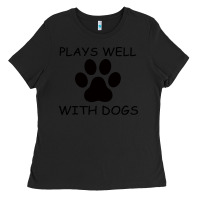 Black Plays Well With Dogs Ladies Tee - Bettercallsaul