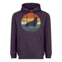 Plum Seal Lover Gifts Retro Vintage Sea Lion Animal Silhouette Heavyweight Hoodie - trangStudio