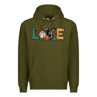 Army Green Fall Love Gnome Premium Hoodie - RanaPortraitStore