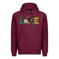 Burgundy Fall Love Gnome Premium Hoodie - RanaPortraitStore