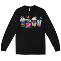 Black tie dye coffee cups Long Sleeve Tee - OliviaCreatesArt