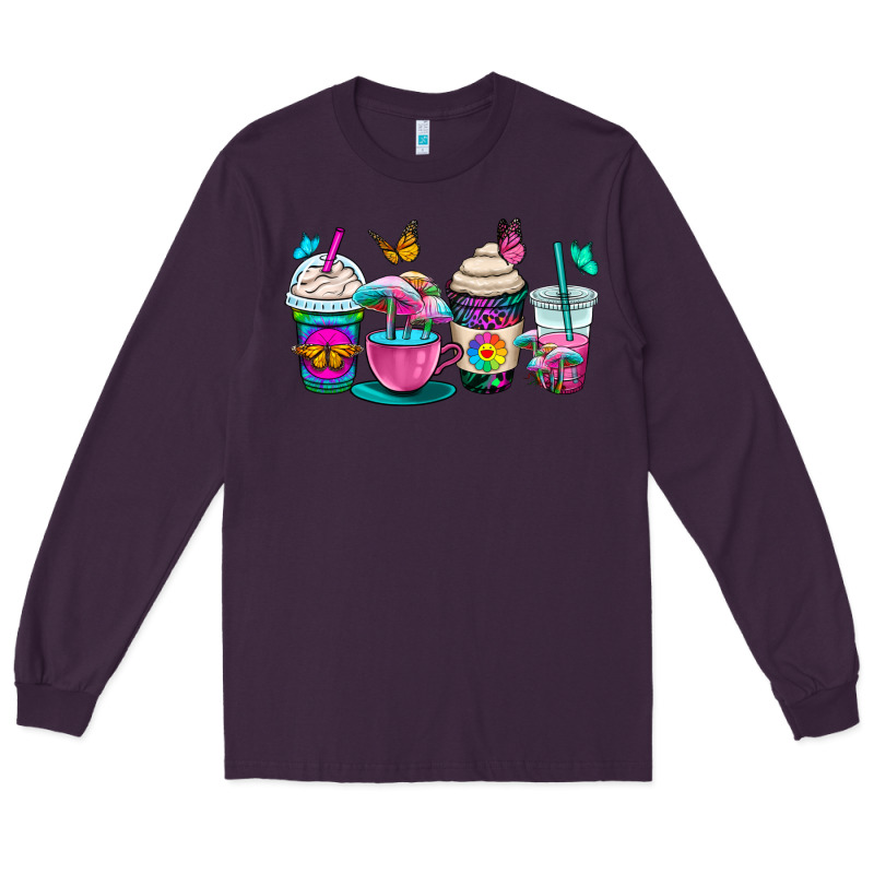 Tie Dye Coffee Cups Long Sleeve Tee by OliviaCreatesArt | Teevron