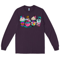 Plum tie dye coffee cups Long Sleeve Tee - OliviaCreatesArt