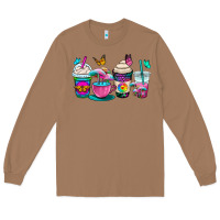 Toasted Coconut tie dye coffee cups Long Sleeve Tee - OliviaCreatesArt