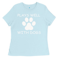 Baby Blue Plays Well With Dogs Ladies Tee - Bettercallsaul