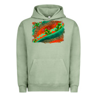 Pigment Oil Green westerb aztec and leopard background Urban Hoodie - AdoDesignShop