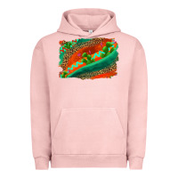Pigment Salmon westerb aztec and leopard background Urban Hoodie - AdoDesignShop