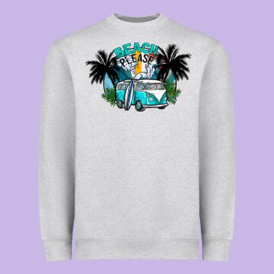 Beach Please Heavyweight Sweatshirt Designed By Cowhidedigitalart