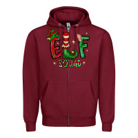 Burgundy Elf Squad Zipper Hoodie - CowhideDigitalArt