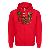 Red Elf Squad Zipper Hoodie - CowhideDigitalArt
