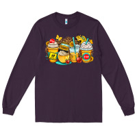 School Bus Coffee Cups Long Sleeve Tee | Teevron