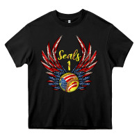 Black angel wings softball Heavy Core Tee - Jasminsmagicworld