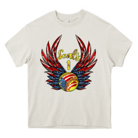 Cream angel wings softball Heavy Core Tee - Jasminsmagicworld