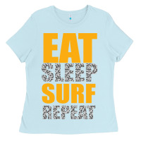 Baby Blue eat sleep surf repeat Ladies Tee - Bettercallsaul