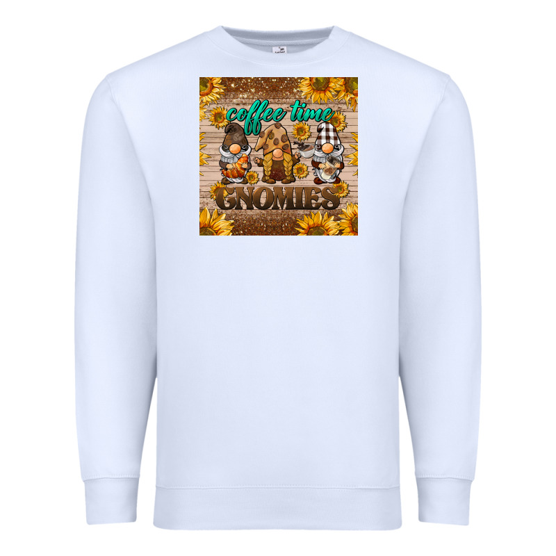 Coffee Time Gnomies Mug Coaster Premium Sweatshirt by BarkalooDesign | Teevron