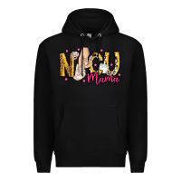 Black Nicu Mama Premium Hoodie - CowhideDigitalArt