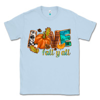 Dusty Blue Love Fall y'all Classic Tee - NancyCooperArtShop