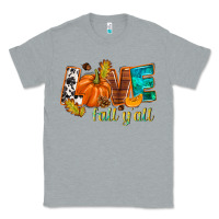 Heather Grey Love Fall y'all Classic Tee - NancyCooperArtShop