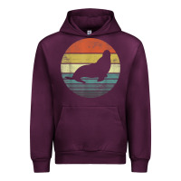Mauve Wine Seal Lover Gifts Retro Vintage Sea Lion Animal Silhouette Urban Hoodie - trangStudio