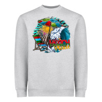 Heather Grey beach please Heavyweight Sweatshirt - CowhideDigitalArt