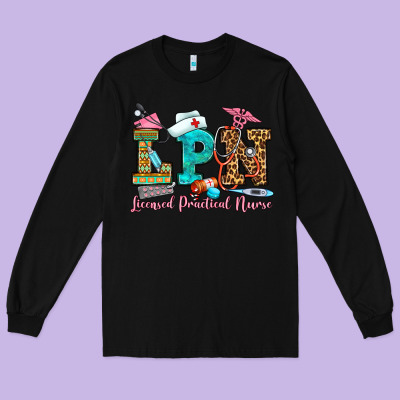 Licensed Practical Nurse Long Sleeve Tee Designed By Oliviacreatesart