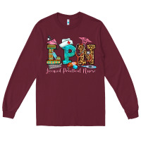 Burgundy licensed practical nurse Long Sleeve Tee - OliviaCreatesArt