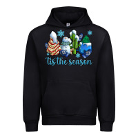 Black tis the season christmas tree  cake winter and snowman Urban Hoodie - AdoDesignShop