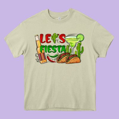 Let's Fiesta Taco And Beer Heavy Core Tee Designed By Barkaloodesign