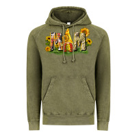 Vintage Olive Mom gnome sunflower Vintage Hoodie - CowGirlArtShop