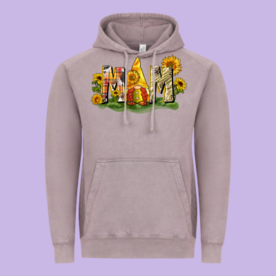 Mom Gnome Sunflower Vintage Hoodie Designed By Cowgirlartshop