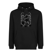Black halloween dancing skeletons Heavyweight Hoodie - BarkalooDesign