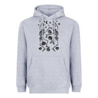Heather Grey halloween dancing skeletons Heavyweight Hoodie - BarkalooDesign