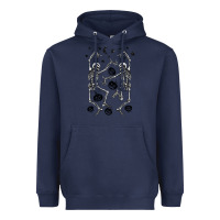 Navy halloween dancing skeletons Heavyweight Hoodie - BarkalooDesign