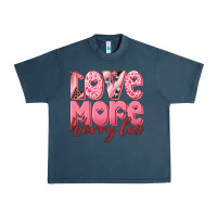 Midnight Navy love more worry less Urban Heavy Tee - RanaPortraitStore
