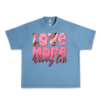 Pebble Blue love more worry less Urban Heavy Tee - RanaPortraitStore