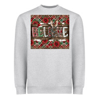 Heather Grey Believe Heavyweight Sweatshirt - CowhideDigitalArt