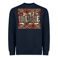 Navy Believe Heavyweight Sweatshirt - CowhideDigitalArt