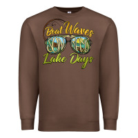 Chestnut boat waves sun rays lake days Premium Sweatshirt - BarkalooDesign