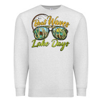 Oatmeal Heather boat waves sun rays lake days Premium Sweatshirt - BarkalooDesign