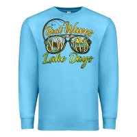Ocean Blue boat waves sun rays lake days Premium Sweatshirt - BarkalooDesign