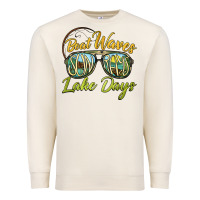 Sandshell boat waves sun rays lake days Premium Sweatshirt - BarkalooDesign