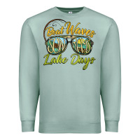Seafoam boat waves sun rays lake days Premium Sweatshirt - BarkalooDesign