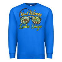 True Royal boat waves sun rays lake days Premium Sweatshirt - BarkalooDesign