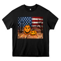 Black halloween american flag tumbler Heavy Core Tee - Jasminsmagicworld